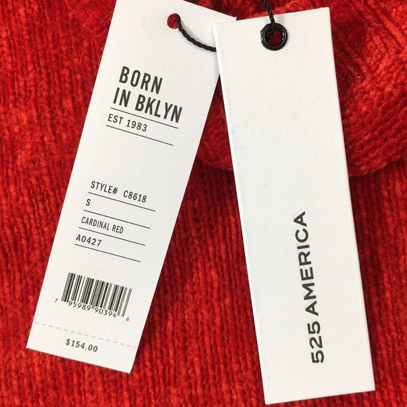 525 America Cardinal Red Knit Cowl Neck Sweater - Picture 9 of 11